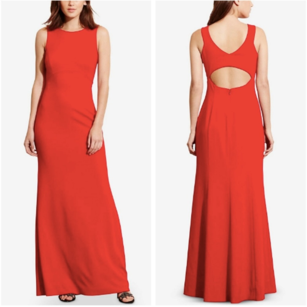Red Ralph Lauren Cutout Back Gown / Dress Size 8